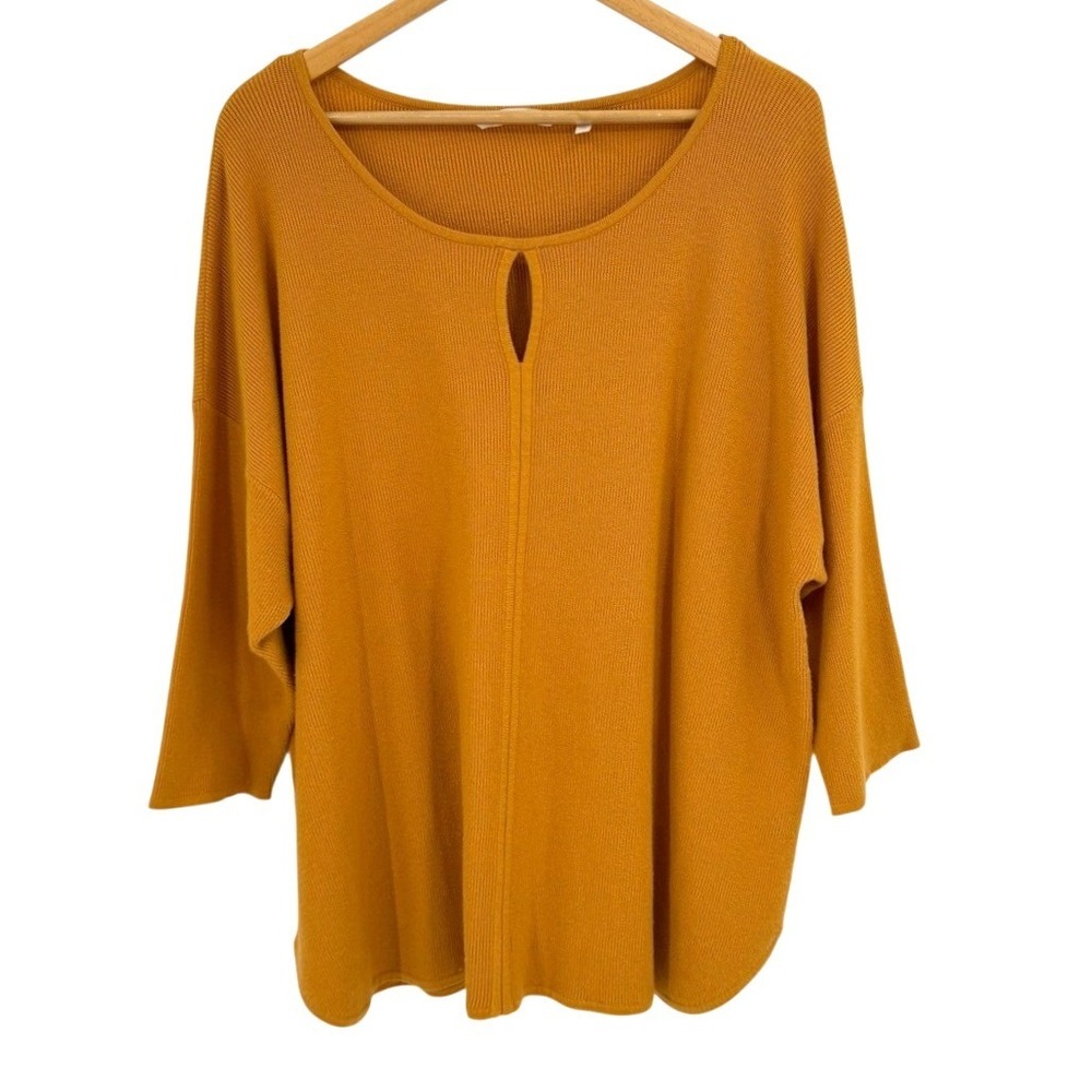 Soft Surroundings Womens 3X Sweater Celia Ribbed Keyhole Oversized Minimalist